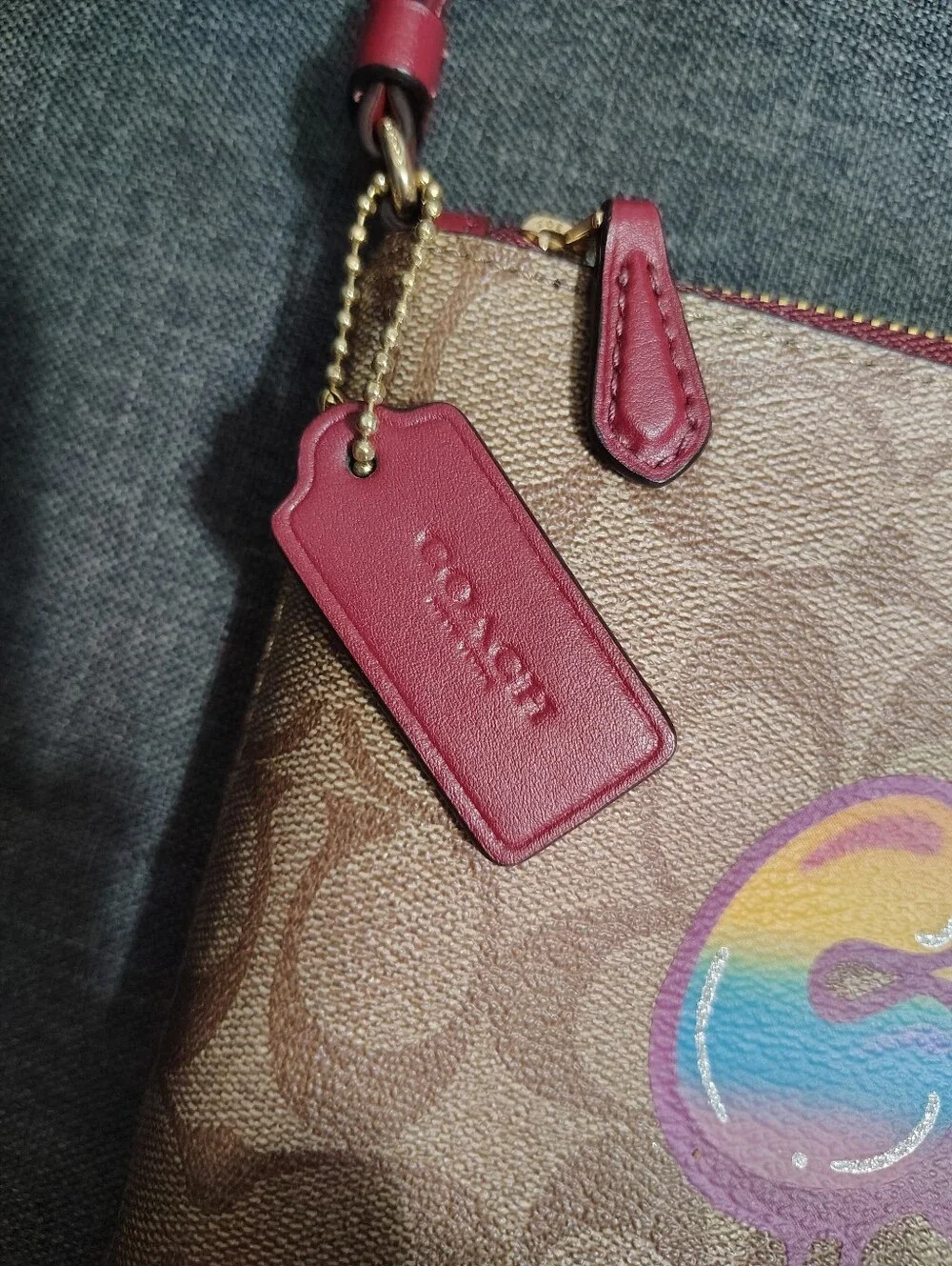 Large Coach Graffiti Wristlet